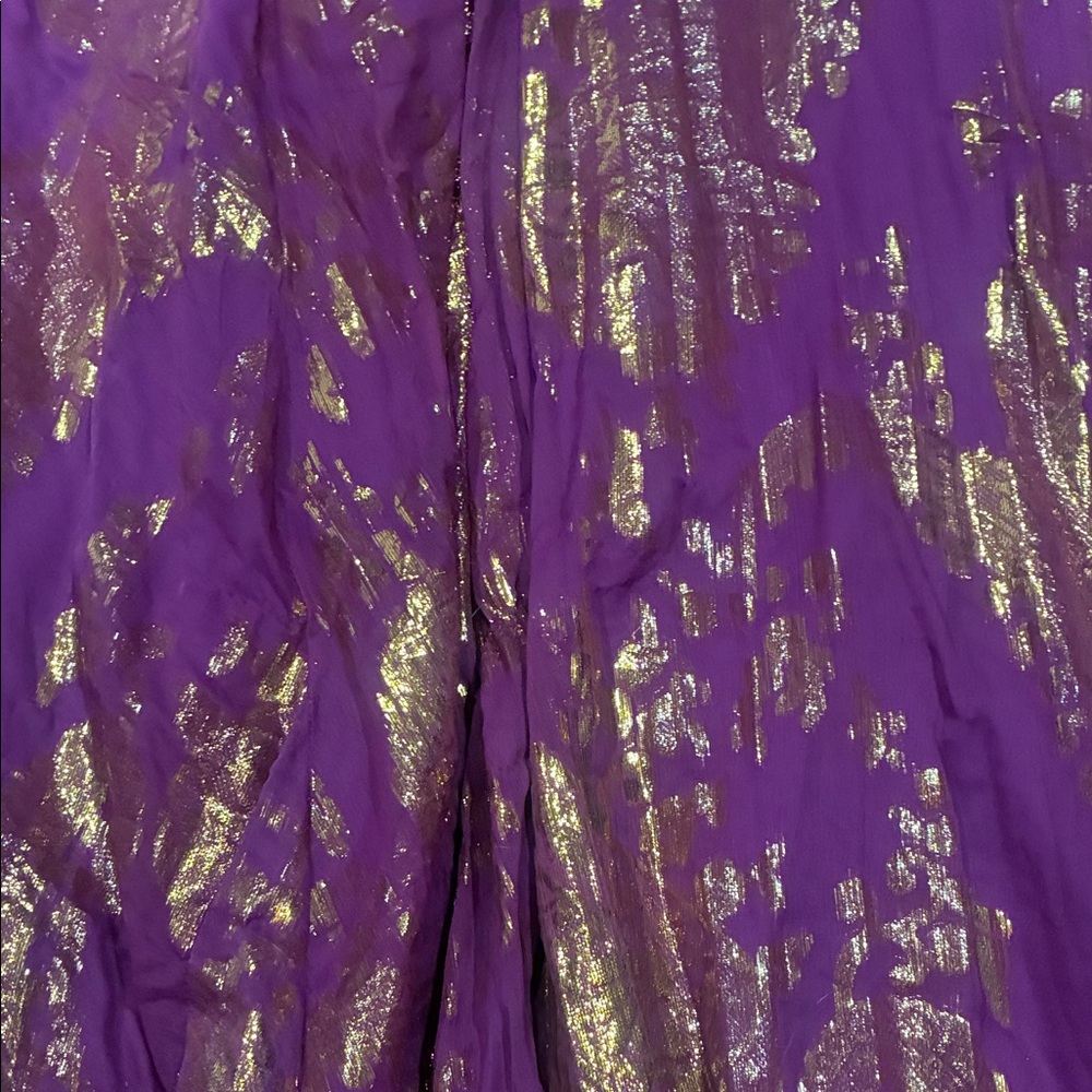 Leslie Fay Purple and Gold Maxi Dress - Picture 2 of 5